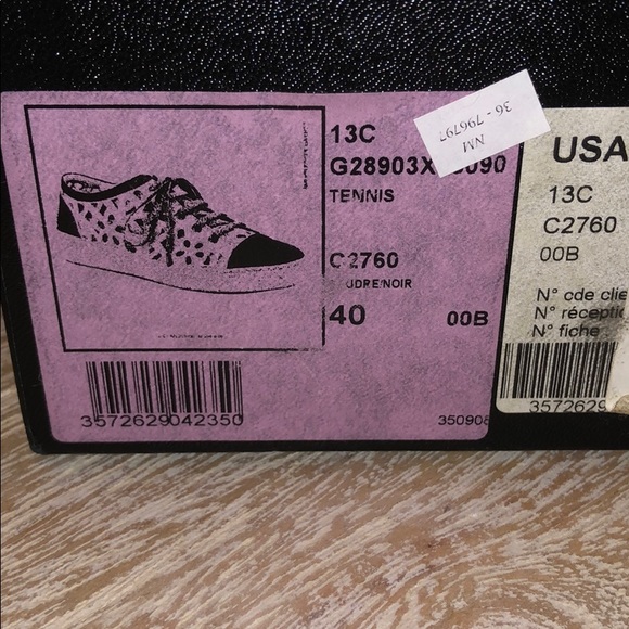 Chanel tennis shoes cutout tan cream black size 40 - Picture 3 of 6